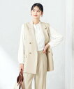 a.v.v 【洗える/ストレッチ/UVカット】麻調ストレッチダブルジレ アー・ヴェ・ヴェ スーツ・フォーマル スーツジャケット ネイビー グレー ベージュ【送料...