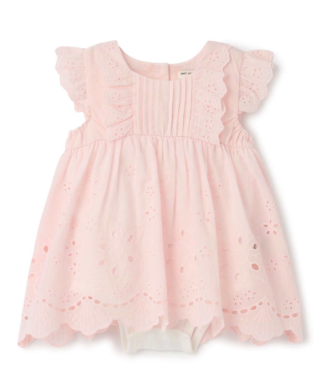 【SALE／20%OFF】petit main 【リンク】オーバーレースOPロンパース ナルミヤオン...