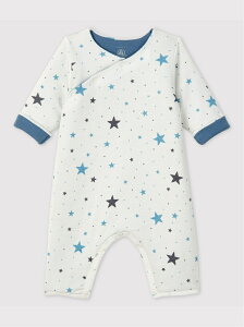 PETIT BATEAU (K)プリント足なしロンパース プチバトー マタニティー/ベビー ロンパース/カバーオール ホワイト【送料無料】