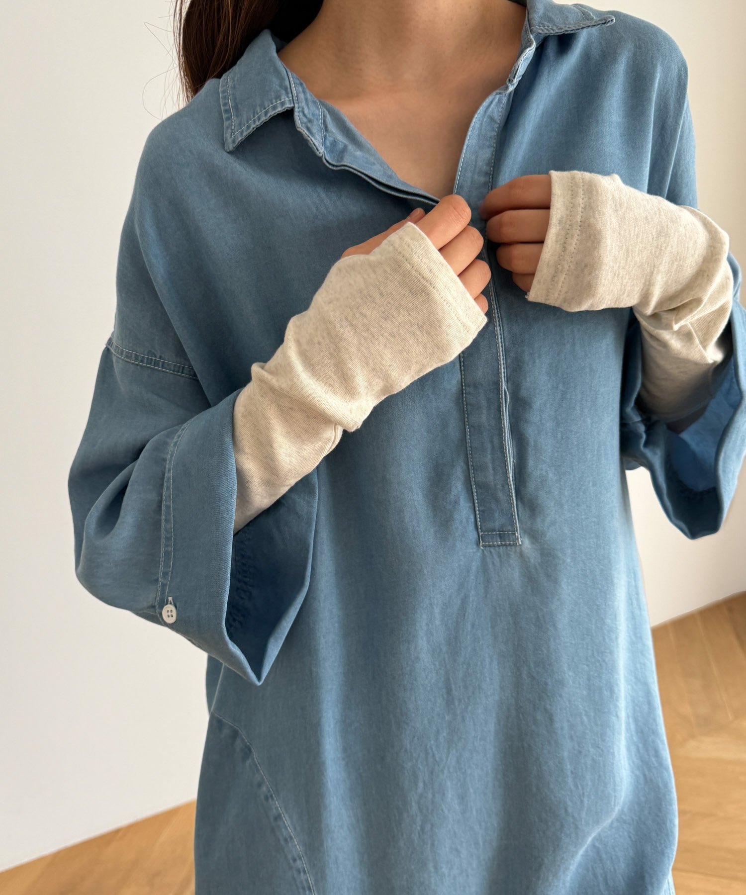 harmonie harmonie/organic cotton/アルモニフライスショート丈アームカバー キャナルジーン ファッション雑貨 その他のファッション雑貨 グレー ブラック ホワイト
