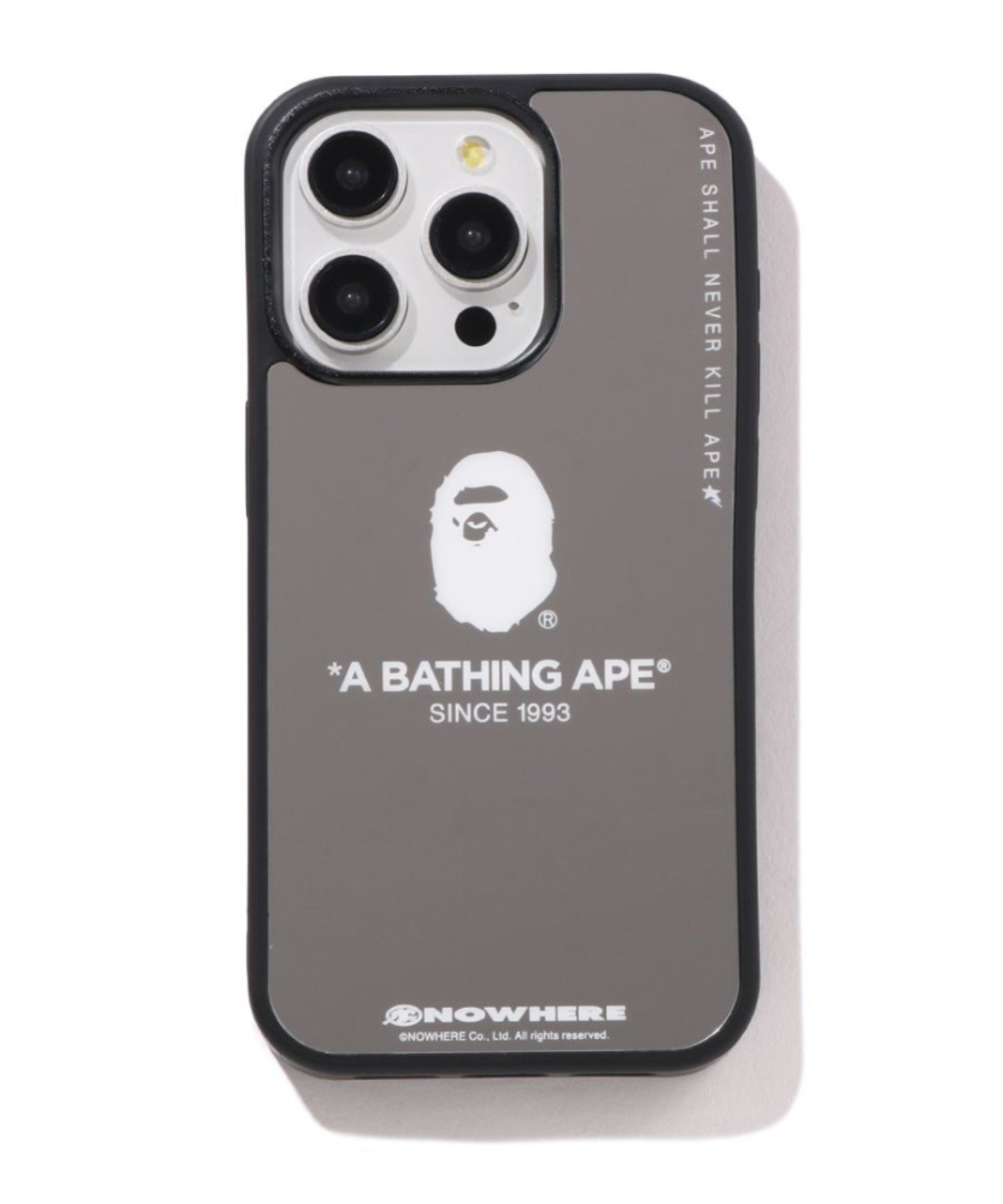 A BATHING APE BAPE MIRROR IPHONE 15 PRO CASE ア ベイシング エイプ スマホグッズ・オーディオ機器 スマホ・タブレット・PCケース/カバー シルバー【送料無料】