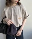 【SALE/10%OFF】Discoat 【ユニセックス】《WEB限定》ピグメントワンポイント刺繍Tシャツ ディスコート トップス カットソー・Tシャツ ベージ...