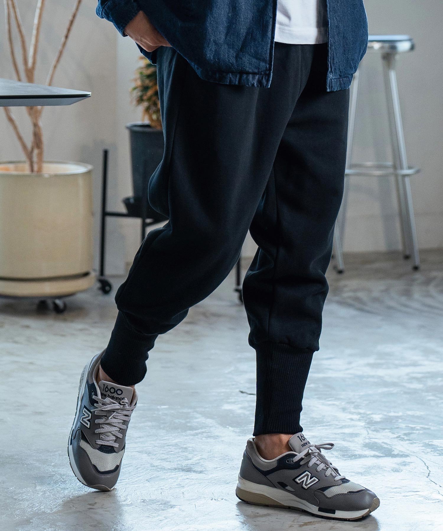 CAMBIO mp12684- Long Rib Jogger Pants ジョガーパンツ カンビオ パンツ その他のパンツ ブラック ベージュ グレー【送料無料】