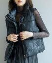 SAISON DE PAPILLON ドローストリング裾中綿ダウンベスト セゾン・ド・パピヨン トップス ベスト・ジレ ブラック ブラウン グリーン【送料無料】