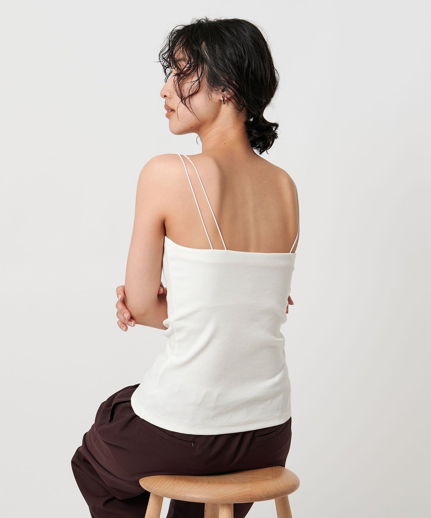 UNITED ARROWS カップ付きキャミソール ユナイテッドアローズ トップス キャミソール ブラック ホワイト【送料無料】