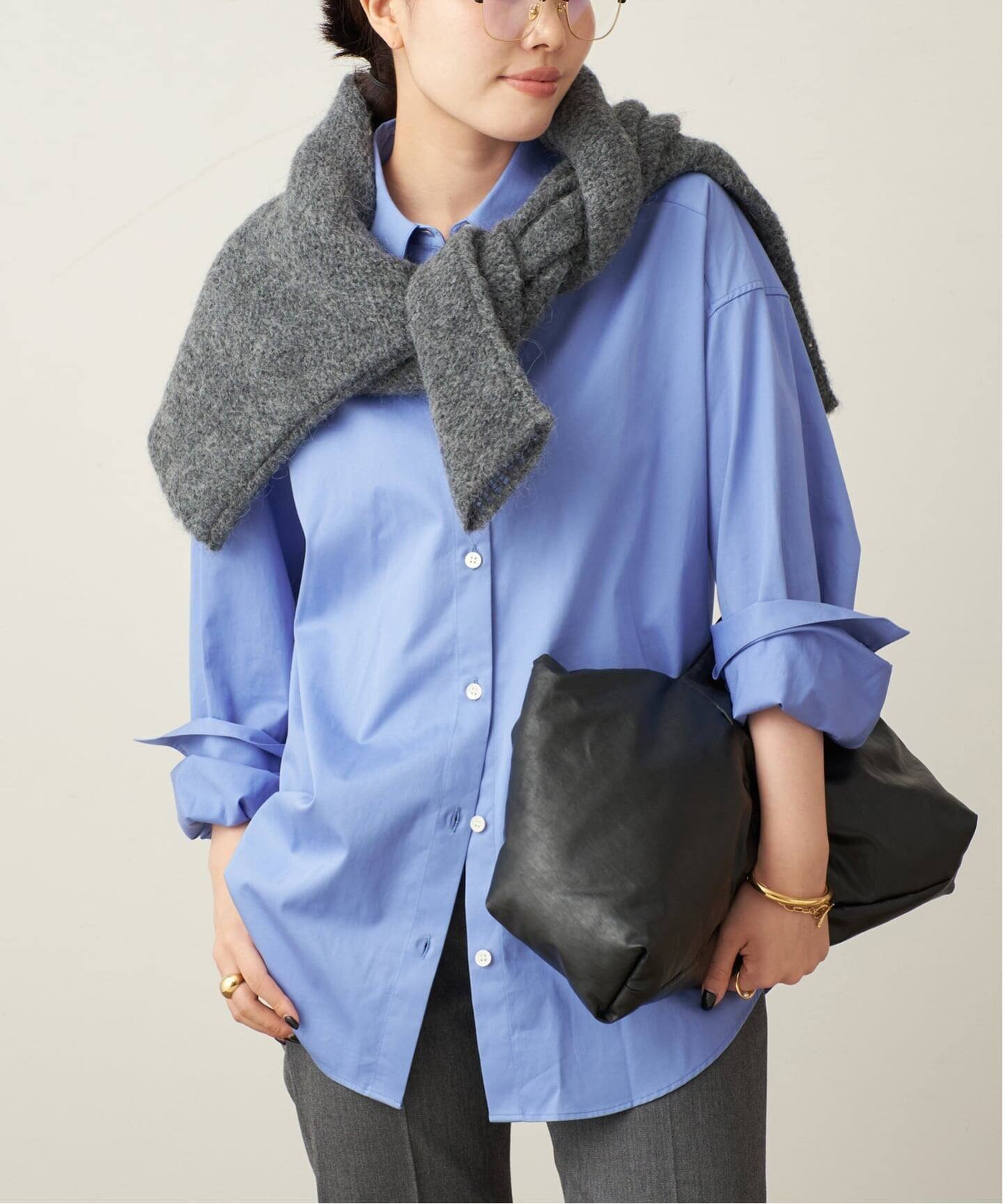 plage PEACH COTTON シャツ プラージュ トップス シャツ・ブラウス ブルー ホワイト【送料無料】のサムネイル