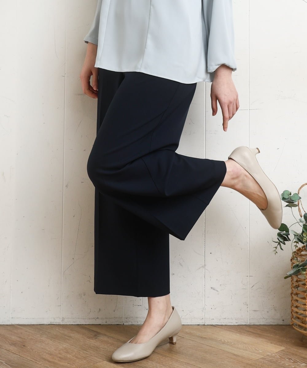 【大きいサイズ】センタープレスワイドパンツ エウルキューブ パンツ その他のパンツ ネイビー ブラック ピンク