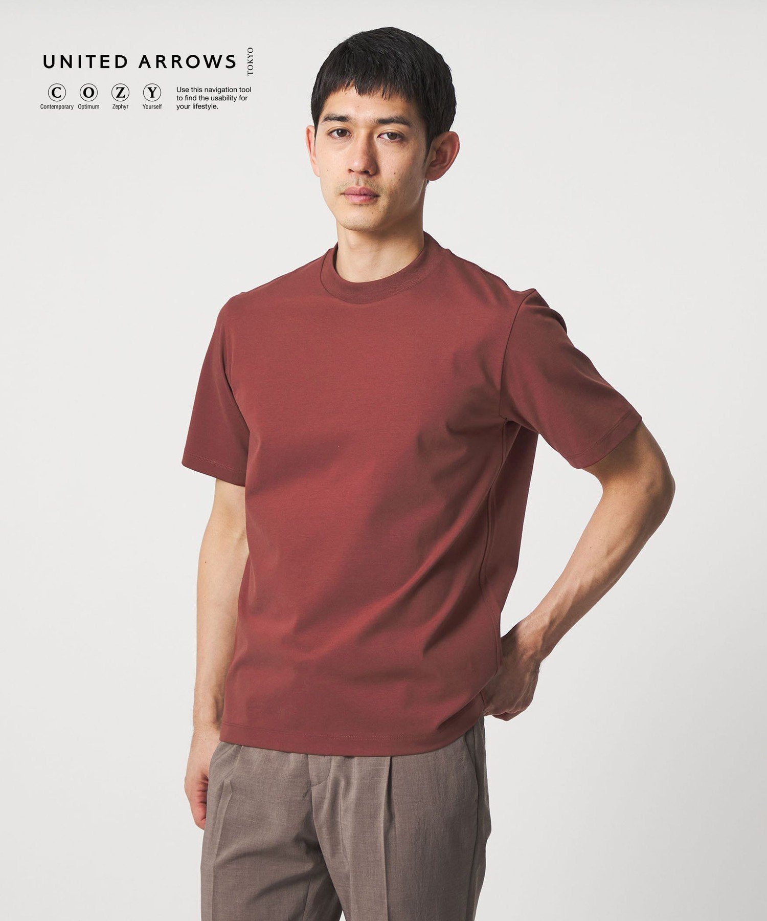 UNITED ARROWS ポンチ Tシャツ UA COZY 抗菌防臭 接触冷感 ユナイテッドアローズ トップス カットソー・Tシャツ ホワイト ブラック グレー ブラウン【送料無料】