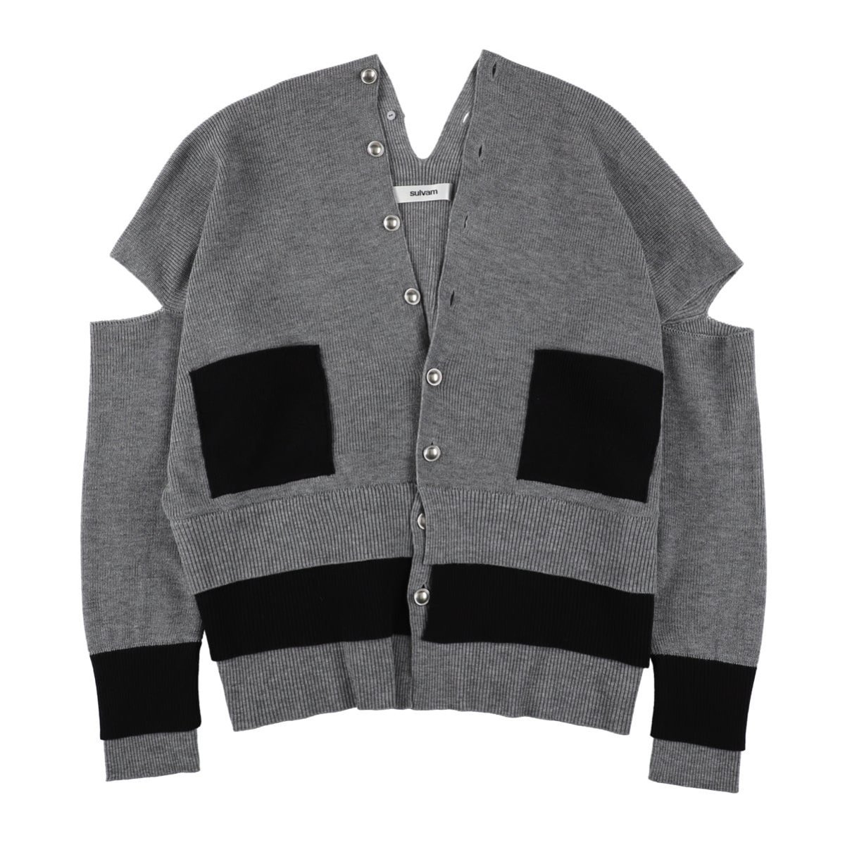 【26AW】＜sulvam＞Layered knit サルバム トップス ニット グレー ブラック