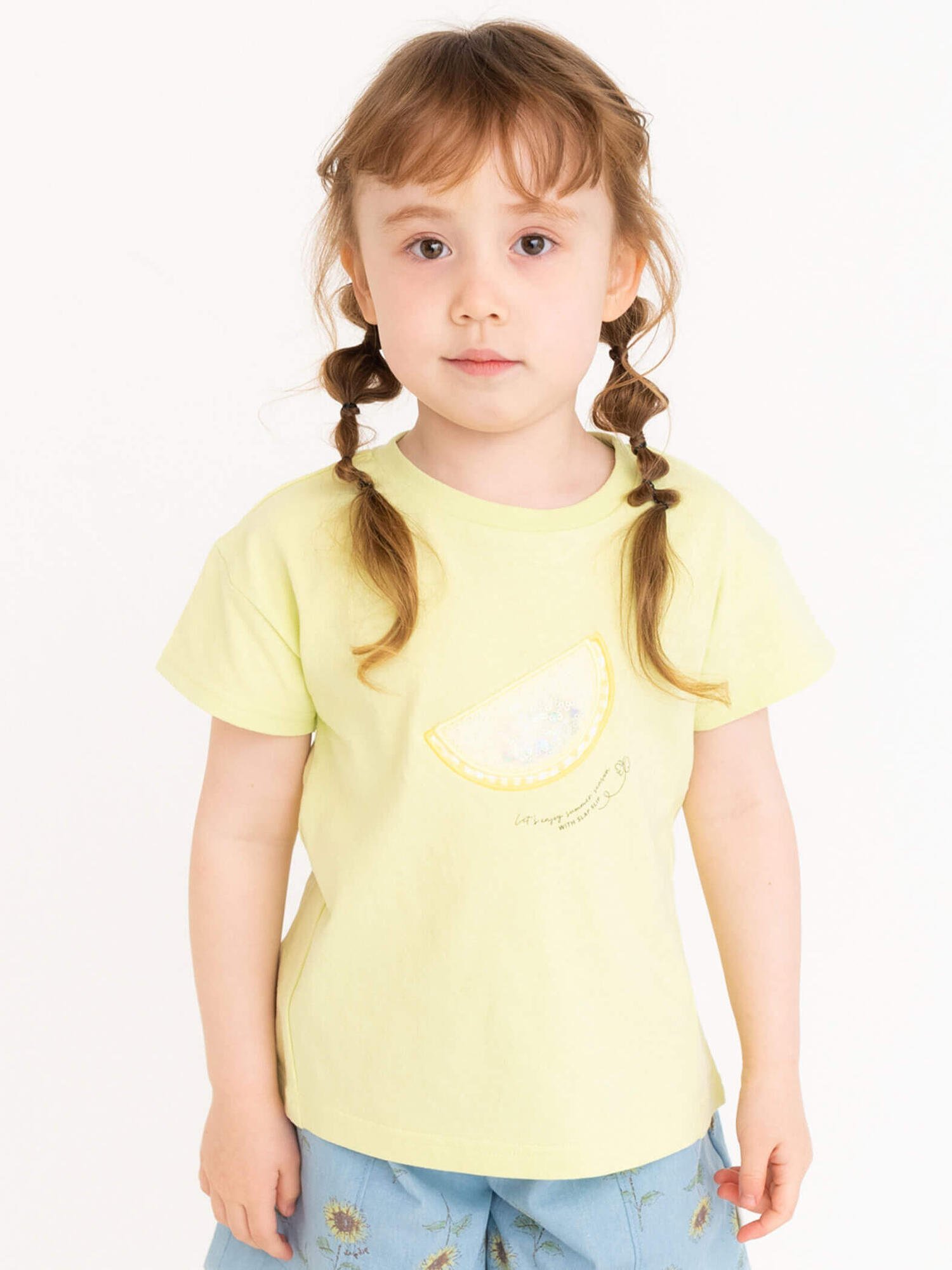 【SALE／30%OFF】SLAP SLIP アイス レモン ラメ シフォン スパンコール Tシャツ (80~130cm) ベベ オンライン ストア トップス カットソー・Tシャツ イエロー ホワイトのサムネイル