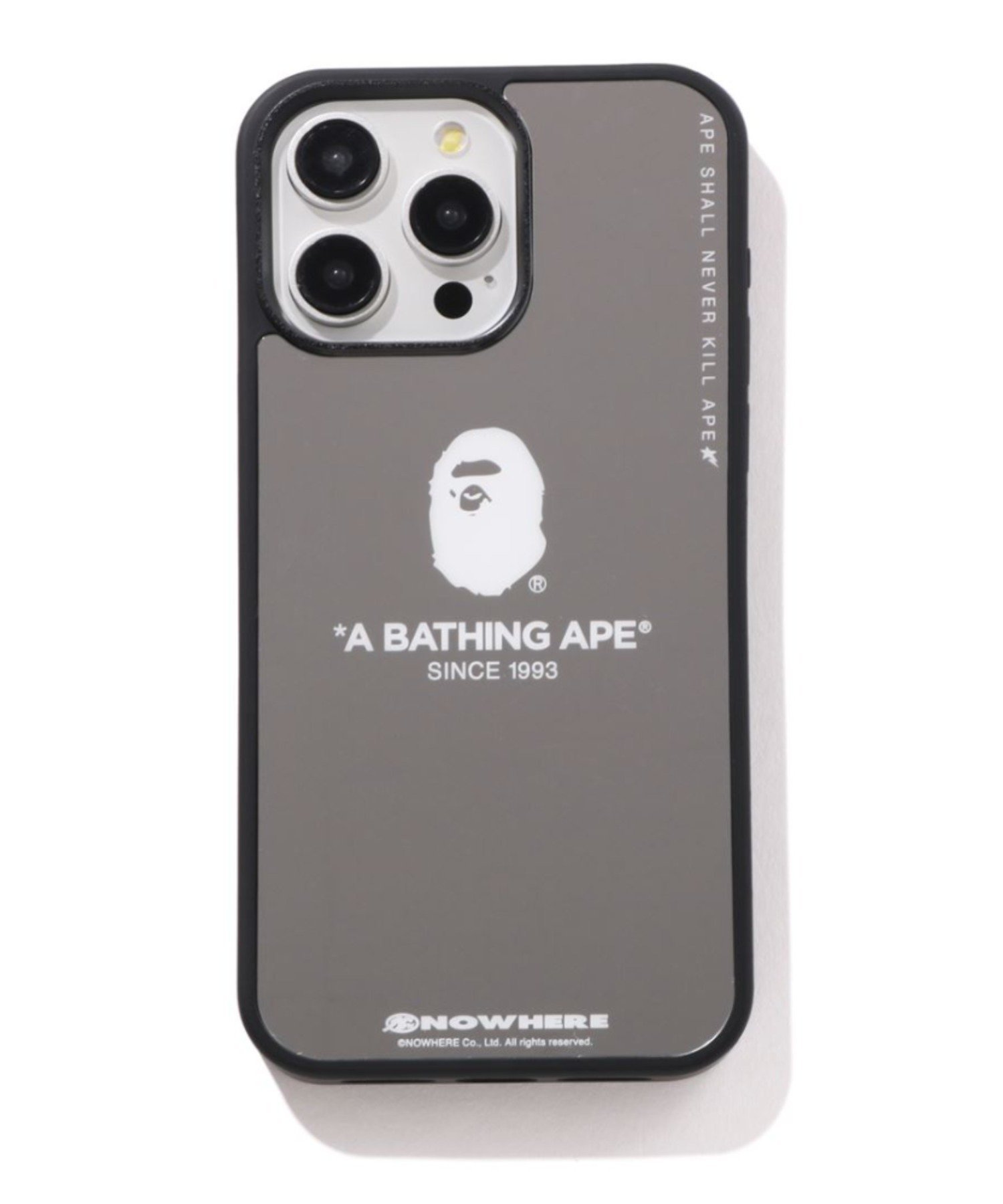 A BATHING APE BAPE MIRROR IPHONE 15 PRO MAX CASE ア ベイシング エイプ スマホグッズ・オーディオ機器 スマホ・タブレット・PCケース/カバー シルバー【送料無料】