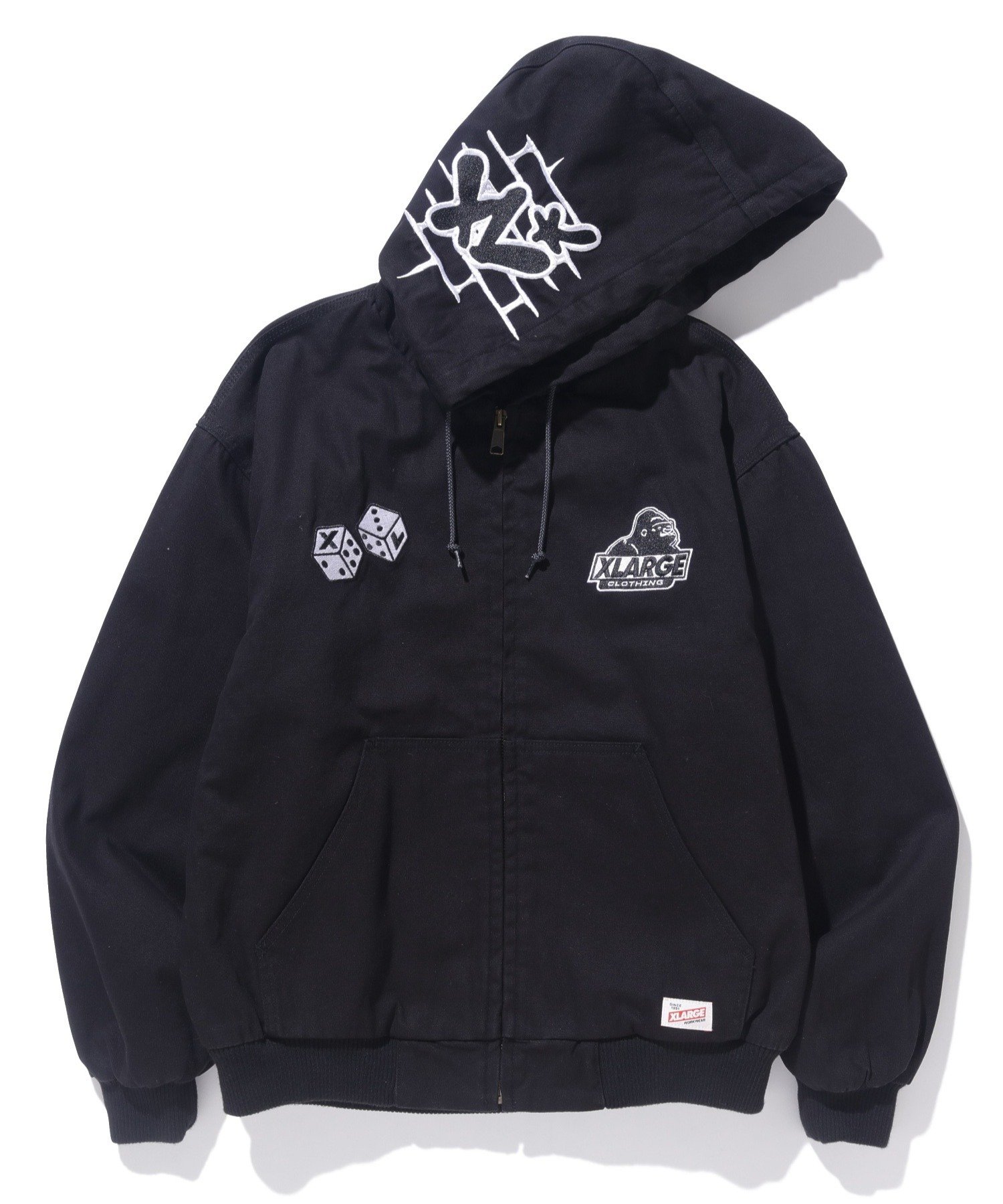 XLARGE DICE HOODED WORK JACKET WPbg XLARGE GNXg[W WPbgEAE^[ Jo[I[E[NWPbg ubN uE O[ u[yz