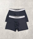 LAKOLE 【2枚セット】無地ロゴボクサーパンツ ラコレ インナー・ルームウェア ボクサーパンツ・トランクス グレー ブラック ブルー パープル