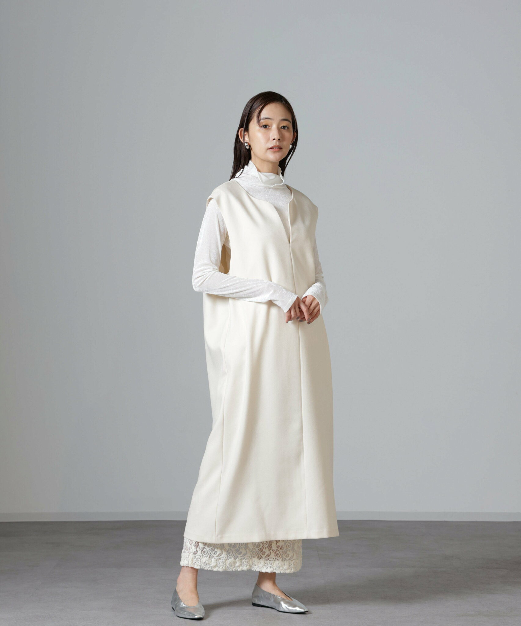 【SALE/50%OFF】NANO universe ジレワンピース ナノユニバース ワンピース・ドレス ワンピース ブラウン ブラック ホワイト【送料無料】
