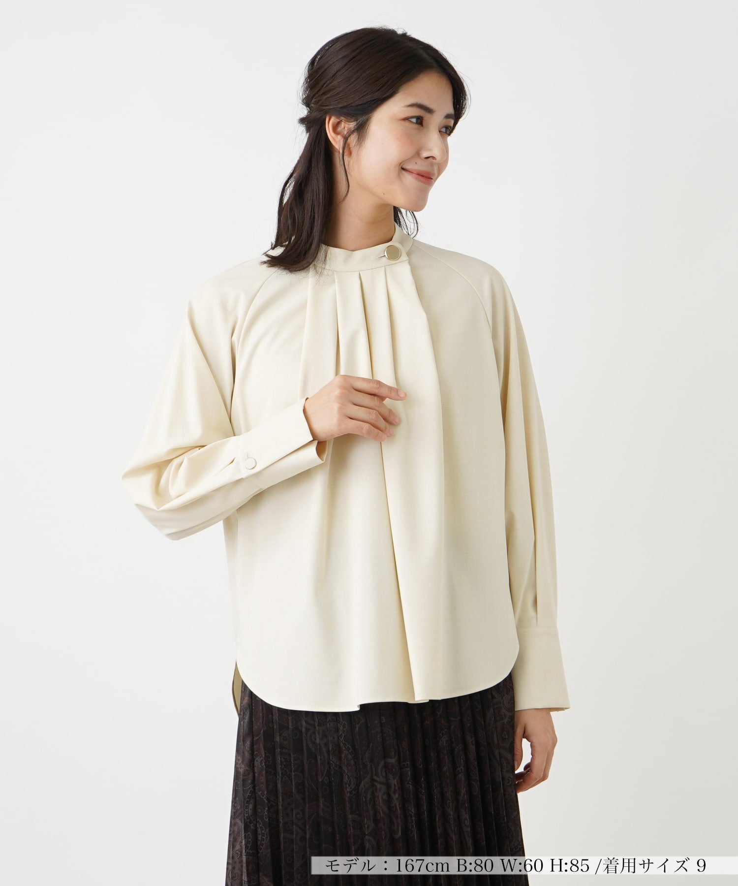 【SALE/48%OFF】Leilian ハイネックブラウス【THE NEW】 レリアン トップス シャツ・ブラウス ベージュ ホワイト ブラウン【送料無料】
