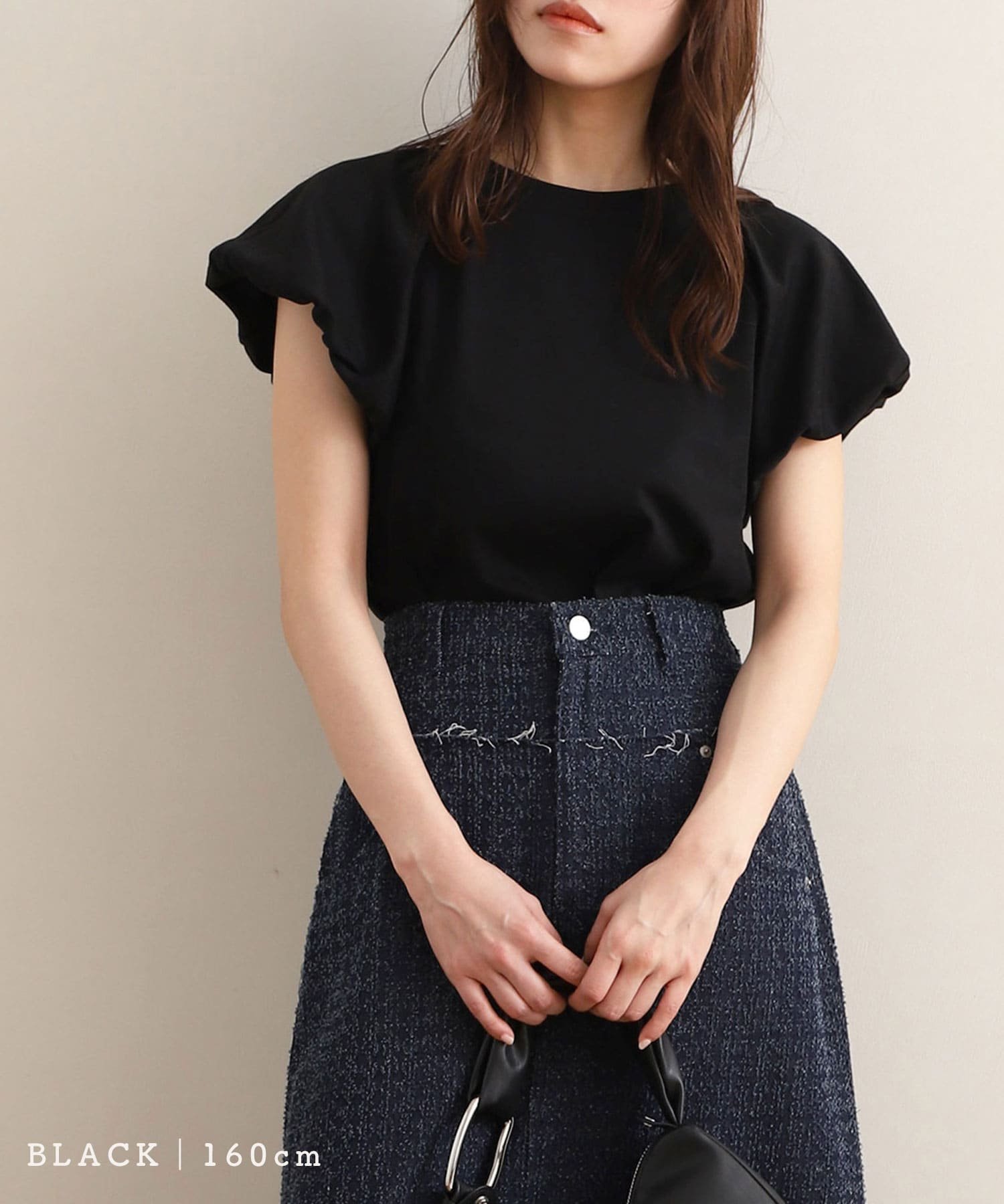 【SALE／40%OFF】NOAHL バルーンスリーブトップス ノアル トップス カットソー・Tシャツ ブラック ホワイトのサムネイル