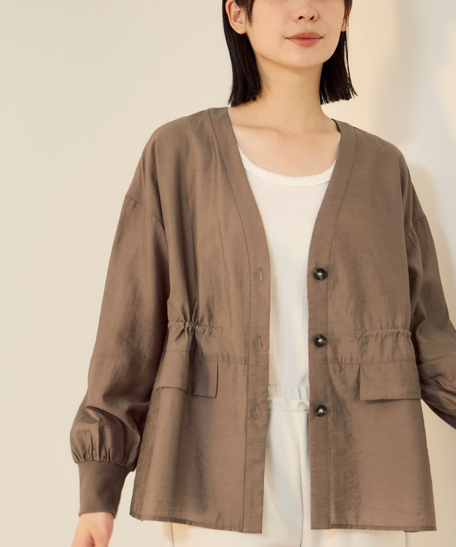 ketty セミシアースラブブラウジングシャツ ケティ トップス シャツ・ブラウス ブラック ブラウン