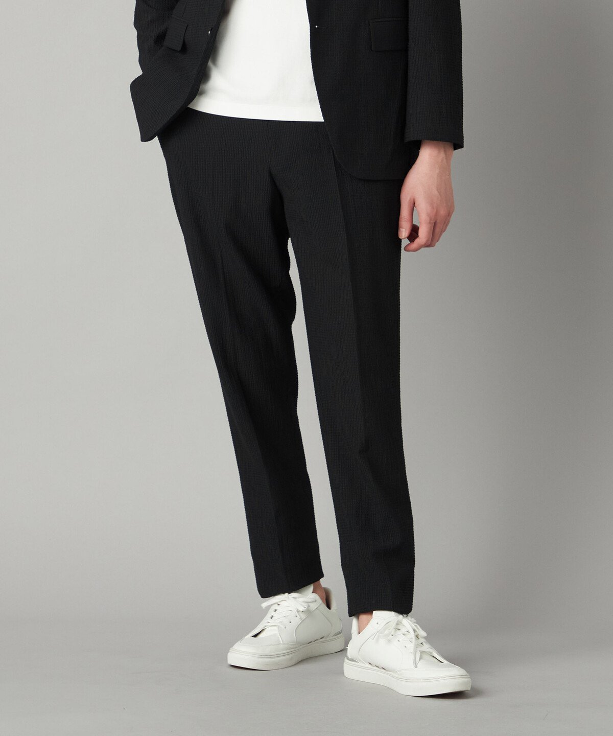 【SALE／30%OFF】COMME CA MEN 【セットアップ対応】3Dエアートリコット テーパードパンツ コムサメン パンツ スラックス・ドレスパンツ カーキグリーン ブラック【送料無料】