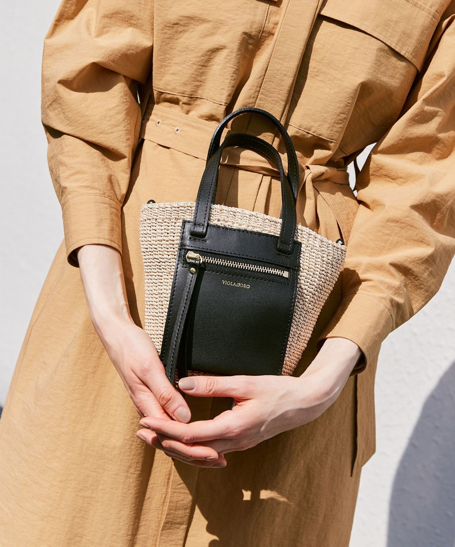 allureville 【VIOLAd'ORO (ヴィオラドーロ) 】 MIROミニアバカ アルアバイル バッグ かごバッグ ブラック ネイビー【送料無料】のサムネイル