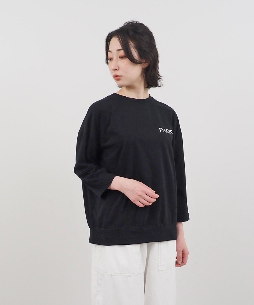 NARU FACTORY 72/2サイロ PARISプリントPO ナルファクトリー トップス カットソー・Tシャツ ホワイト ブラック レッド