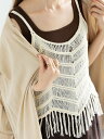 【SALE/60%OFF】Te chichi フリンジニットキャミソール テチチ トップス ニット ブラウン ホワイト