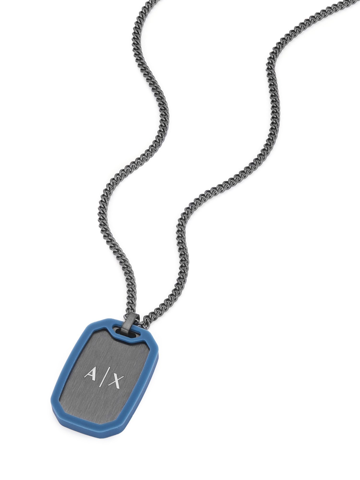 A｜X ARMANI EXCHANGE アルマーニ・エクスチェンジ アクセサリー メンズ ネックレス ガンメタル AXG0171060 ウォッチステーションインターナショナル アクセサリー・腕時計 ネックレス ブルー【送料無料】