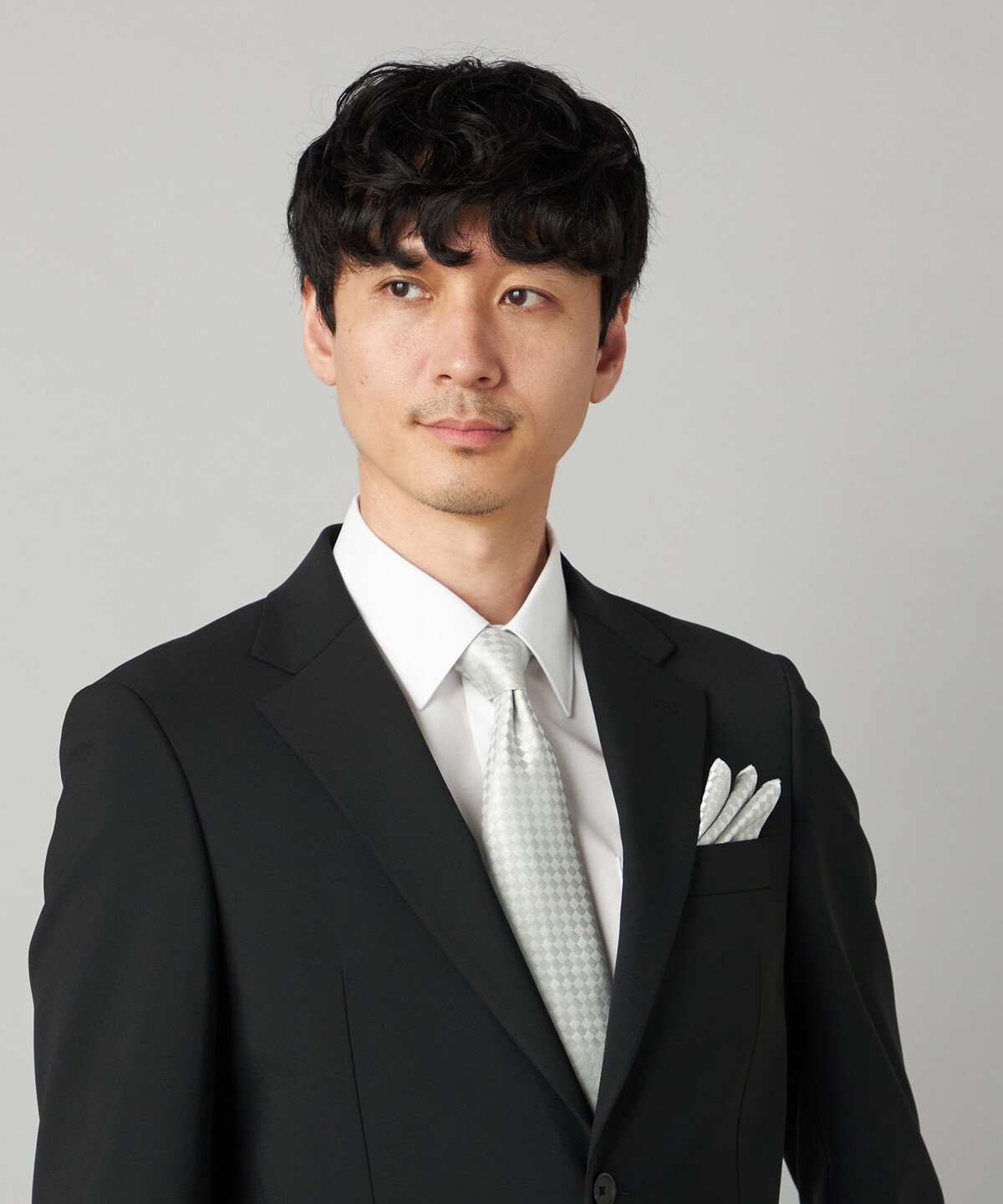 COMME CA MEN 【市松柄 】フォーマル シルクタイ コムサメン スーツ・フォーマル ネクタイ・蝶ネクタイ シルバー【送料無料】
