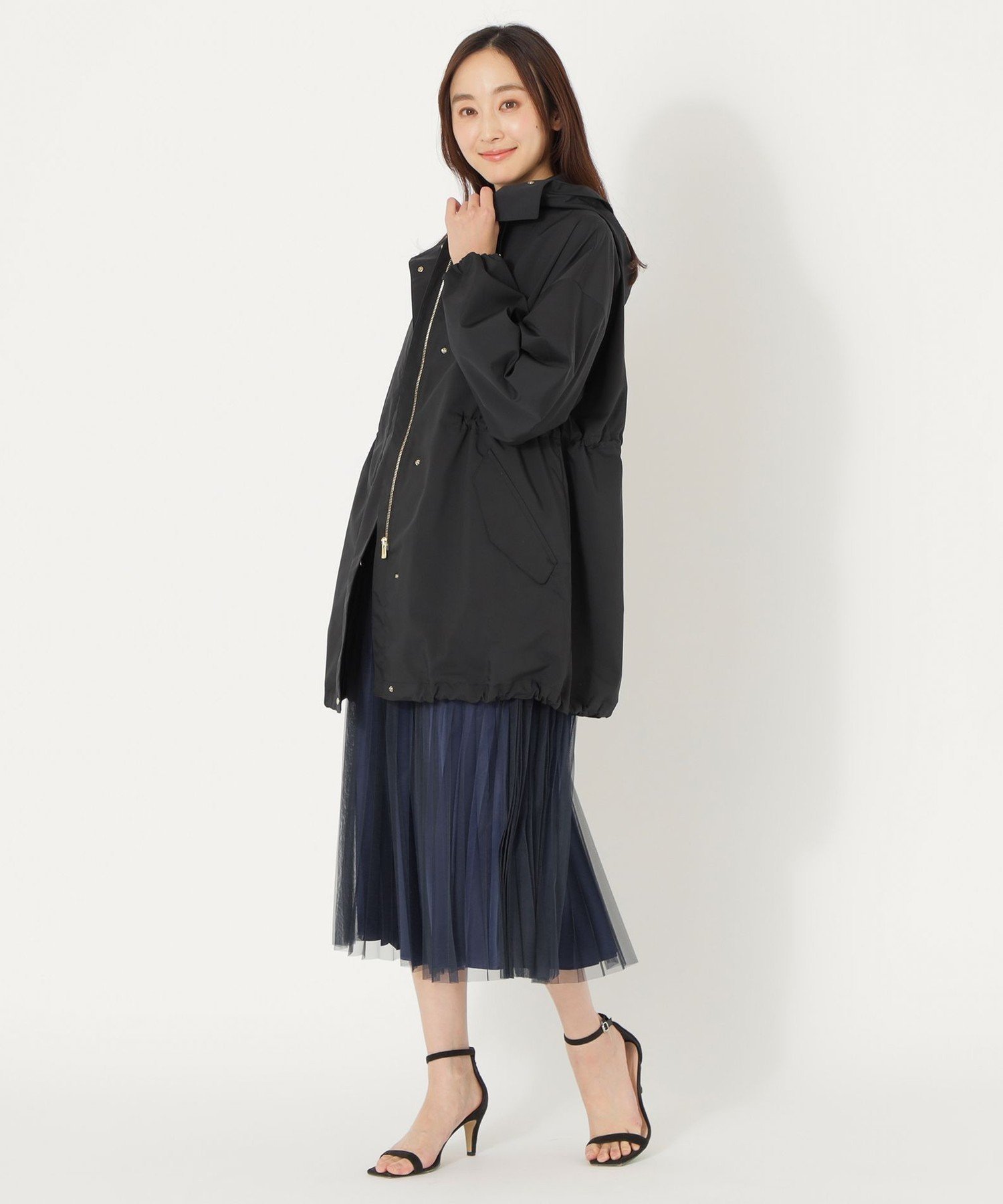 SANYOCOAT ＜アンブレラコート＞ダントツ撥水/UV対応 ミリタリーコート サンヨーコート ジャケット・アウター レインコート ベージュ ブラック
