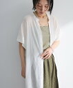 【SALE/15%OFF】Green Parks 半袖シアーシャツワンピース グリーンパークス ワンピース・ドレス シャツワンピース ホワイト オレンジ ブラック ブルー【送料無料】