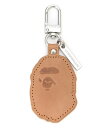 A BATHING APE APE HEAD LEATHER KEYCHAIN ア ベイシング エイプ ファッション雑貨 チャーム・キーチェーン ブラウン【送料無料】