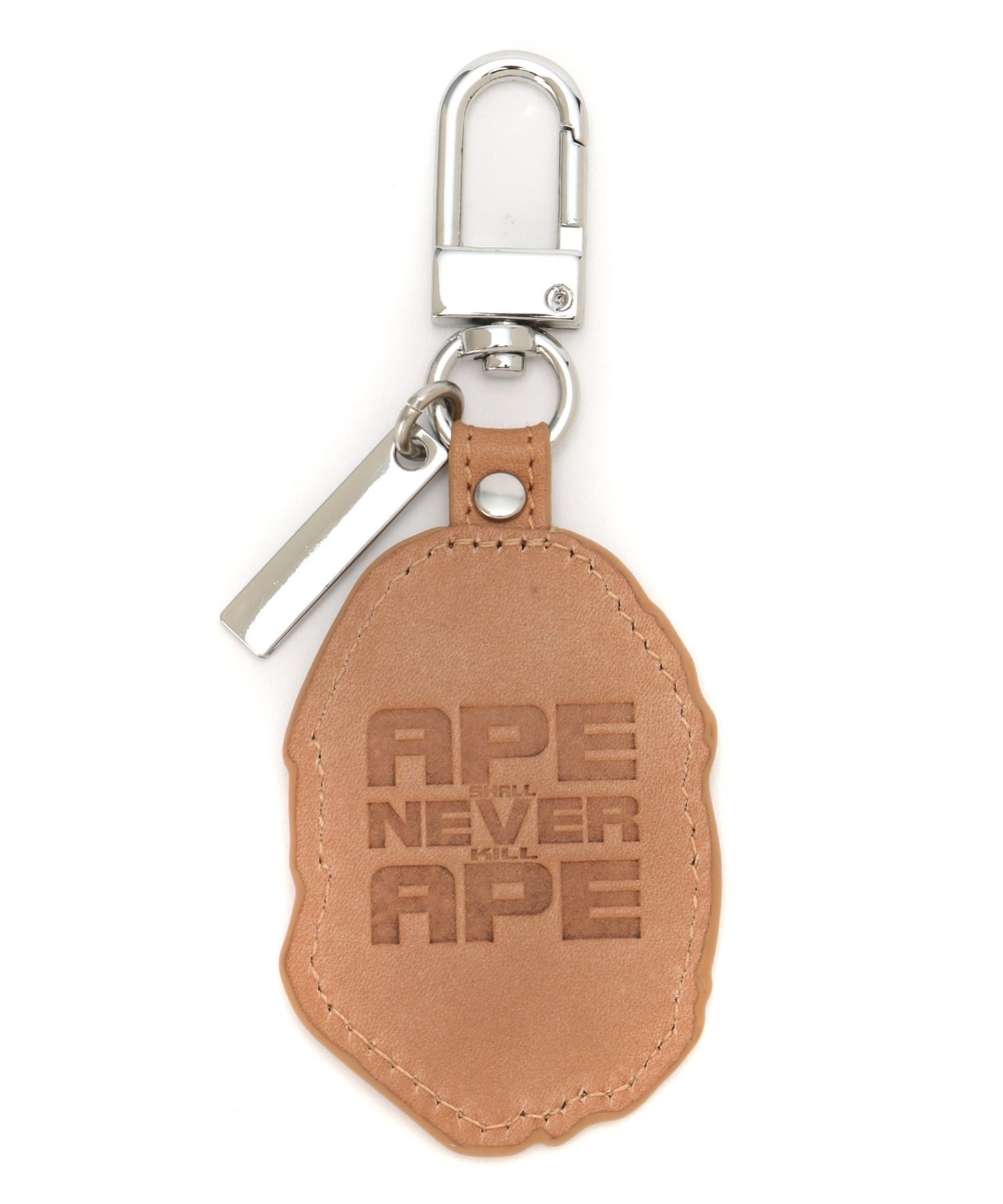 A BATHING APE APE HEAD LEATHER KEYCHAIN ア ベイシング エイプ ファッション雑貨 チャーム・キーチェーン ブラウン【送料無料】