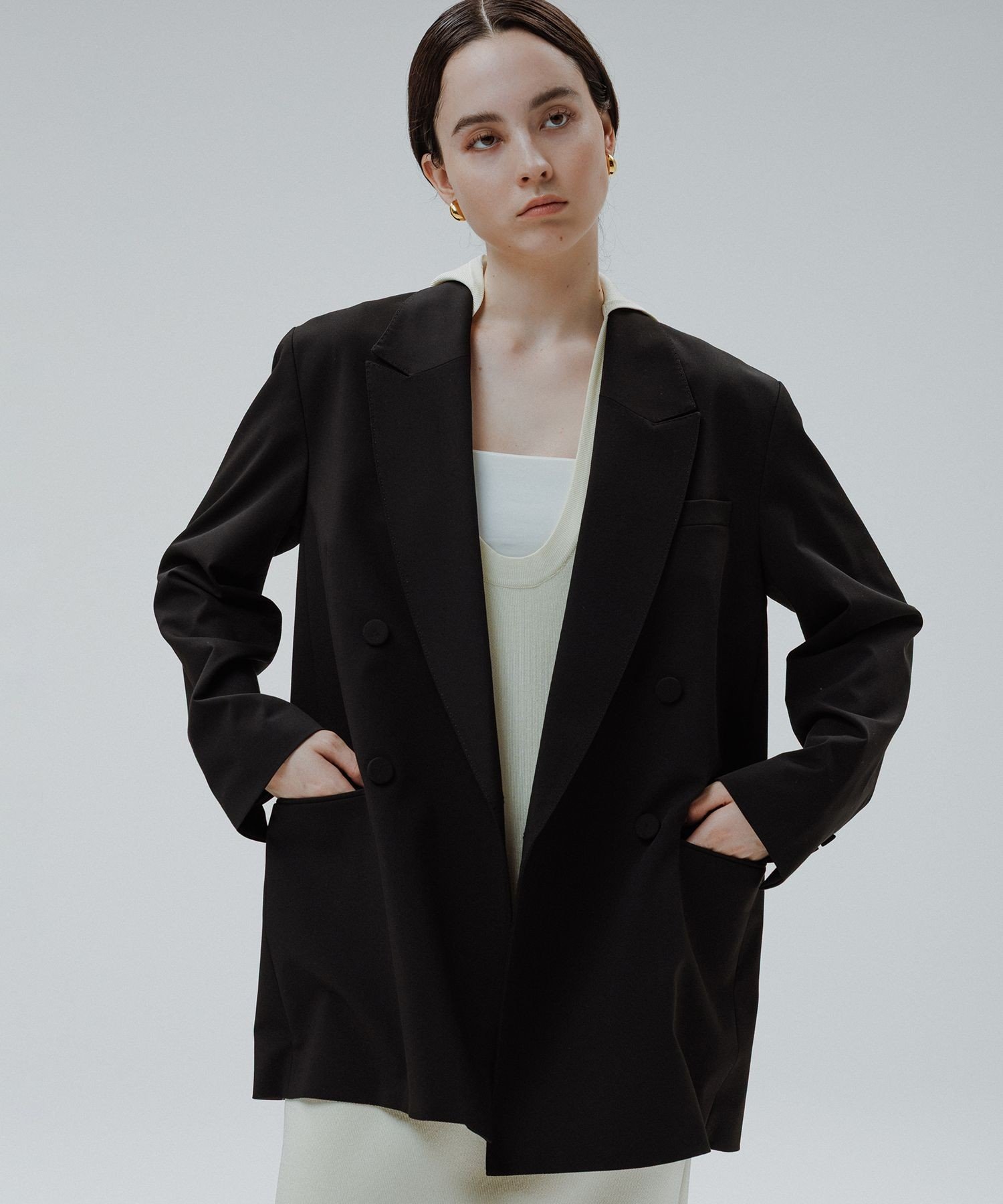 ADAM ET ROPE' FEMME 【サステナブル】ダブルブレストジャケット アダムエロペ ジャケット・アウター ..