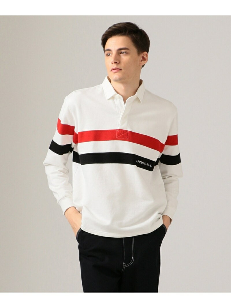 J. Press Stripe Rugby Shirt KKOVKM0024: White