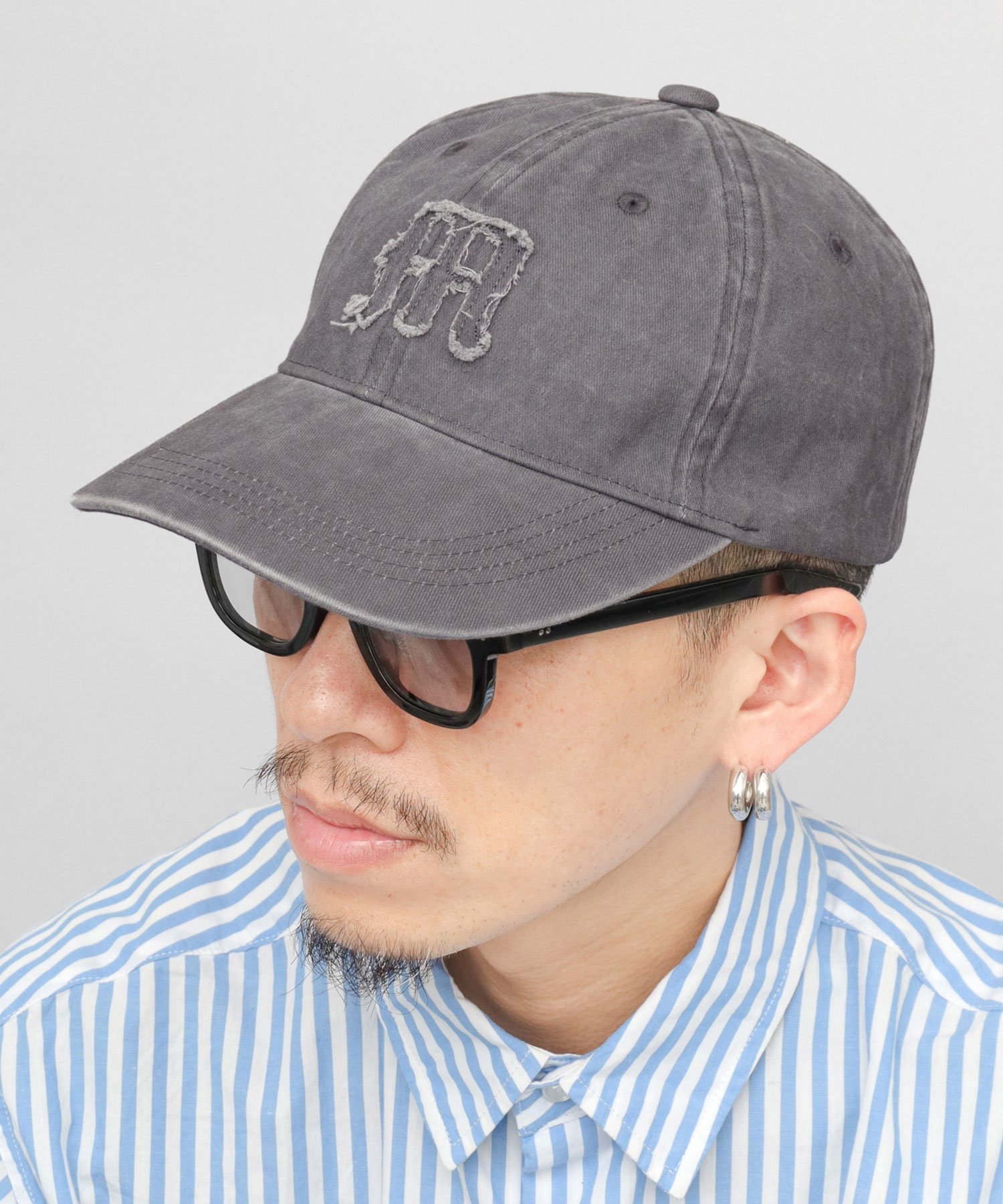 Basiquenti キャップ ベースボールキャップ ピグメント加工 ロングブリム つば長 深め エー.エム.エス. 帽子 キャップ ブラック グレー【送料無料】