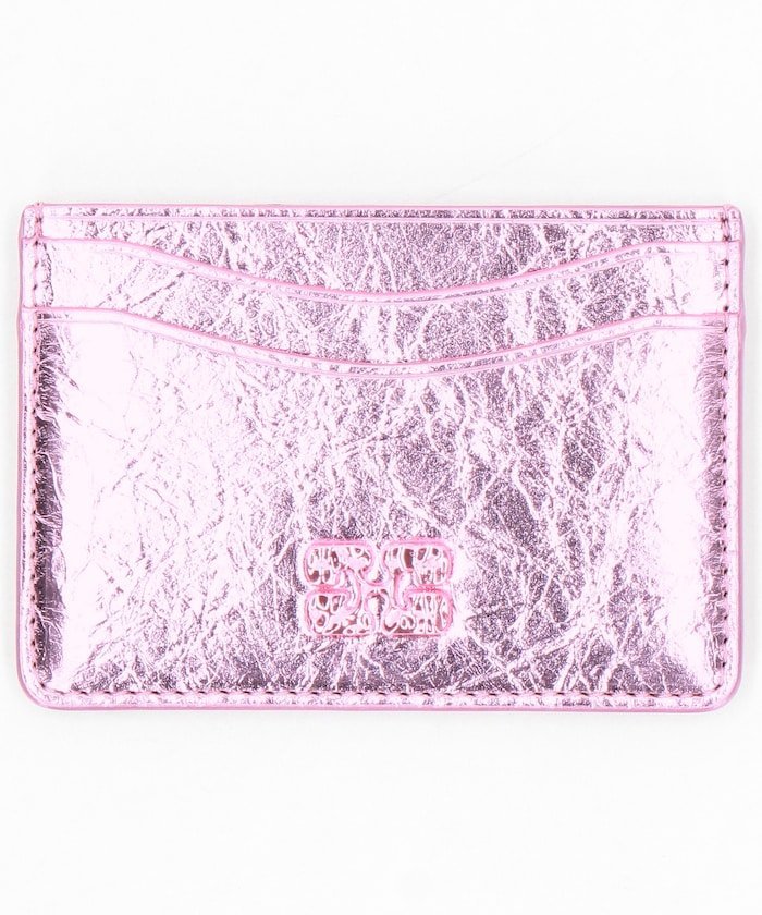 GANNI Card Holder Crushed / B3010026 / メタリックカードホルダー 26SS フリークスストア 財布・ポーチ・ケース 名刺入れ・カードケース ピンク ゴールド【送料無料】