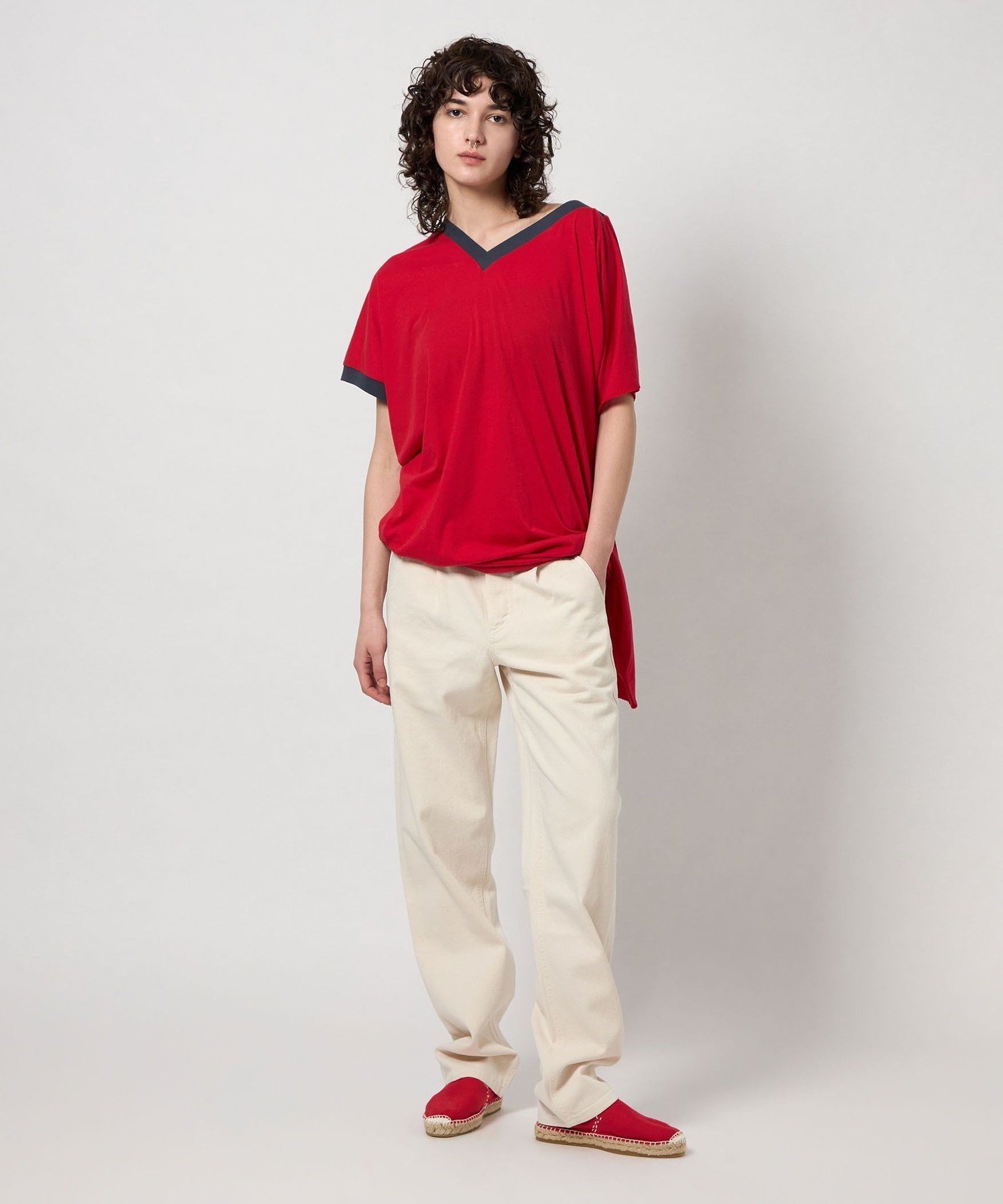 6(ROKU) ＜6(ROKU)＞ARPHABET Tシャツ -K- ユナイテッドアローズ アウトレット トップス カットソー・Tシャツ レッド