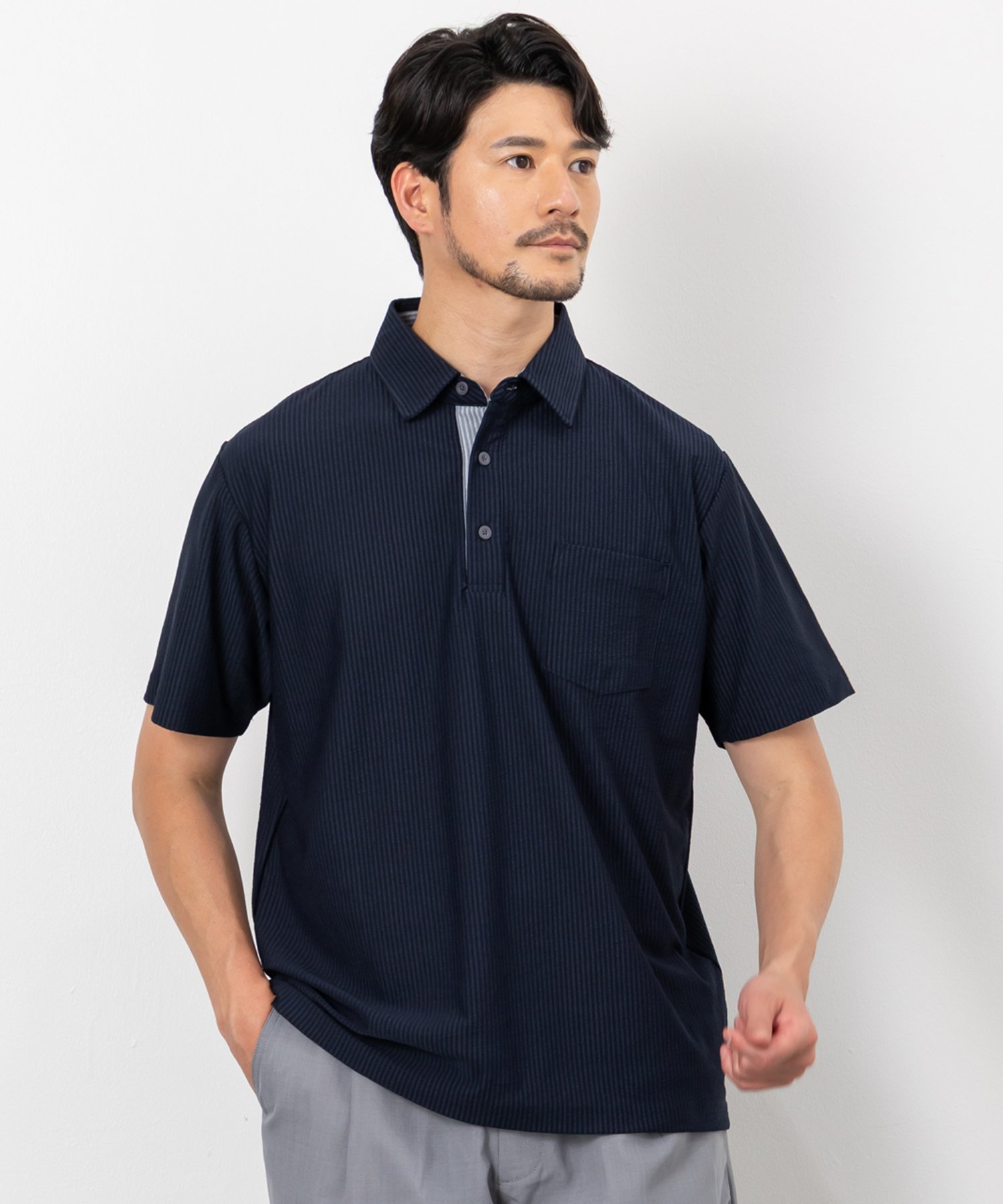 CLOTHES TRUCK UVカット・吸汗速乾 サッカーポロシャツ パクシル トップス ポロシャツ ブラック ホワイト ネイビー