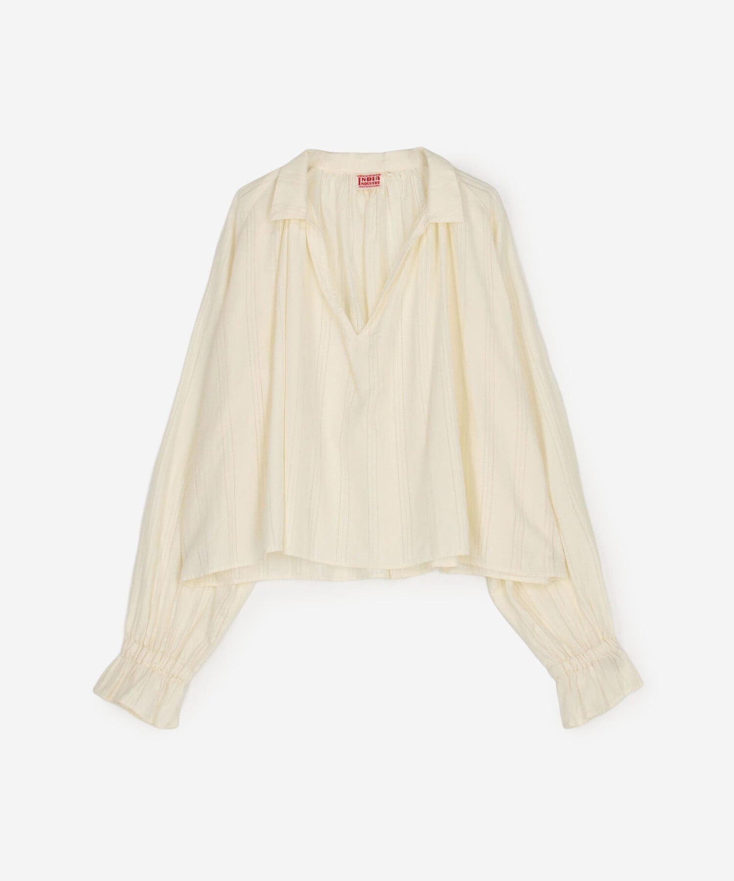 Bshop INDIA INDUSTRY ｜ コットン 長袖スキッパーシャツ WOMEN ビショップ トップス シャツ・ブラウス ブラック ホワイト