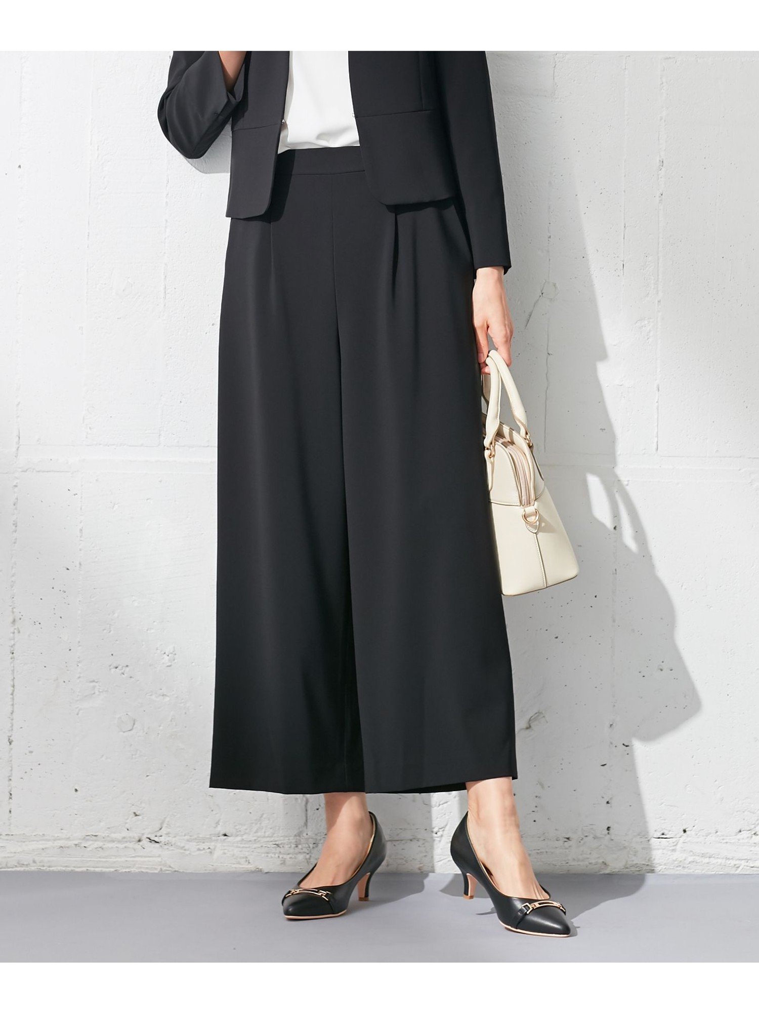 【SALE／50%OFF】any SiS L 【セットアップ対応】セレモニーダブルクロス ワイド パンツ エニィスィス パンツ その他のパンツ ブラック ネイビー【送料無料】のサムネイル