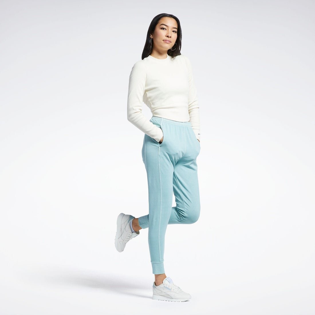 【SALE／60%OFF】Reebok リブ ロングスリーブ トップス / CL ND RIB LONG SLEEVE TOPS リーボック トップス カットソー・Tシャツ ホワイト