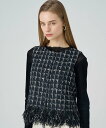 【SALE/40%OFF】ANAYI フリンジチェックジャガードブラウス アナイ トップス その他のトップス ブラック【送料無料】