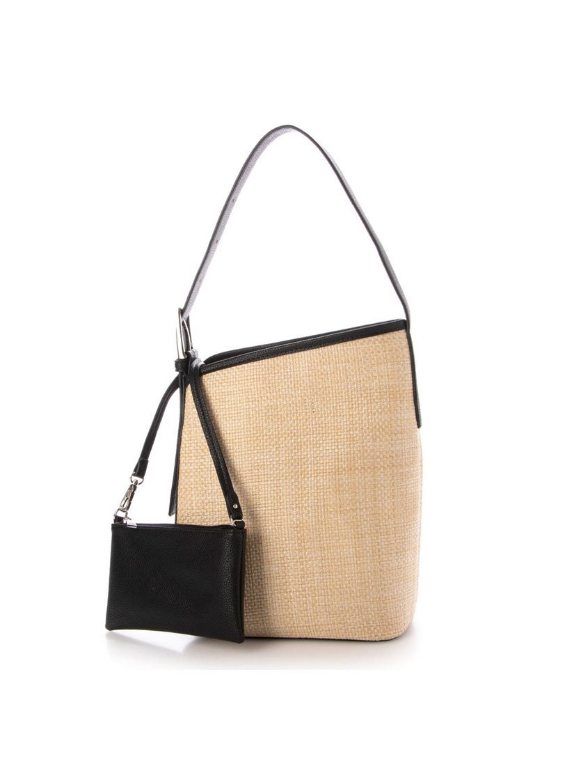 カシュカシュ cachecache / 雑材風アシンメトリートート アンビリオン バッグ トートバッグ ブラック