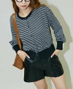 PUBLUX ボーダー カーディガン 限定展開 25FW 25AW フリークスストア トップス カーディガン ピンク グレー【送料無料】