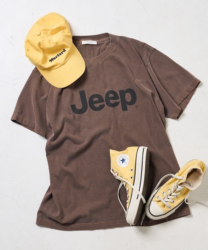 ジープ ロゴTシャツ フリークスストア トップス カットソー・Tシャツ ブラウン グレー ベージュ
