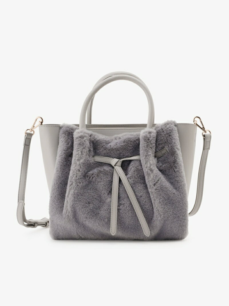 【SALE／50%OFF】Afternoon Tea LIVING フェイクファートートバッグ アフタヌーンティー・リビング バッグ トートバッグ グレー ベージュのサムネイル