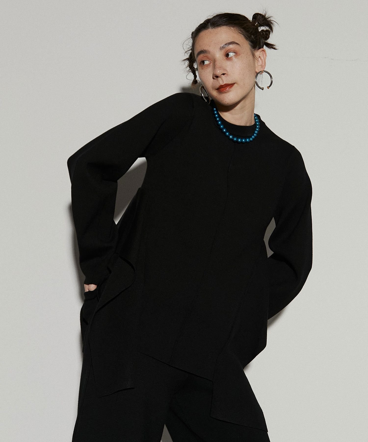 【SALE／30%OFF】ROYAL FLASH UN3D./アンスリード/COCOON SLEEVE DESIGN KT/コクーンスリーブニット ロイヤルフラッシュ トップス ニット ブラック オレンジ【送料無料】のサムネイル