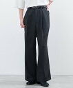 【SALE/32%OFF】JUNRED 【 サステナブル 】エクストラライトスルースーパーフレアワイドスラックス ジュンレッド パンツ スラックス・ドレスパンツ ブラック カーキグリーン ホワイト