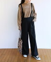 【SALE/60%OFF】andme 起毛 サスペンダー ワイドサロペット アンドミー オールインワン・オーバーオール オーバーオール・サロペット ブルー パー...
