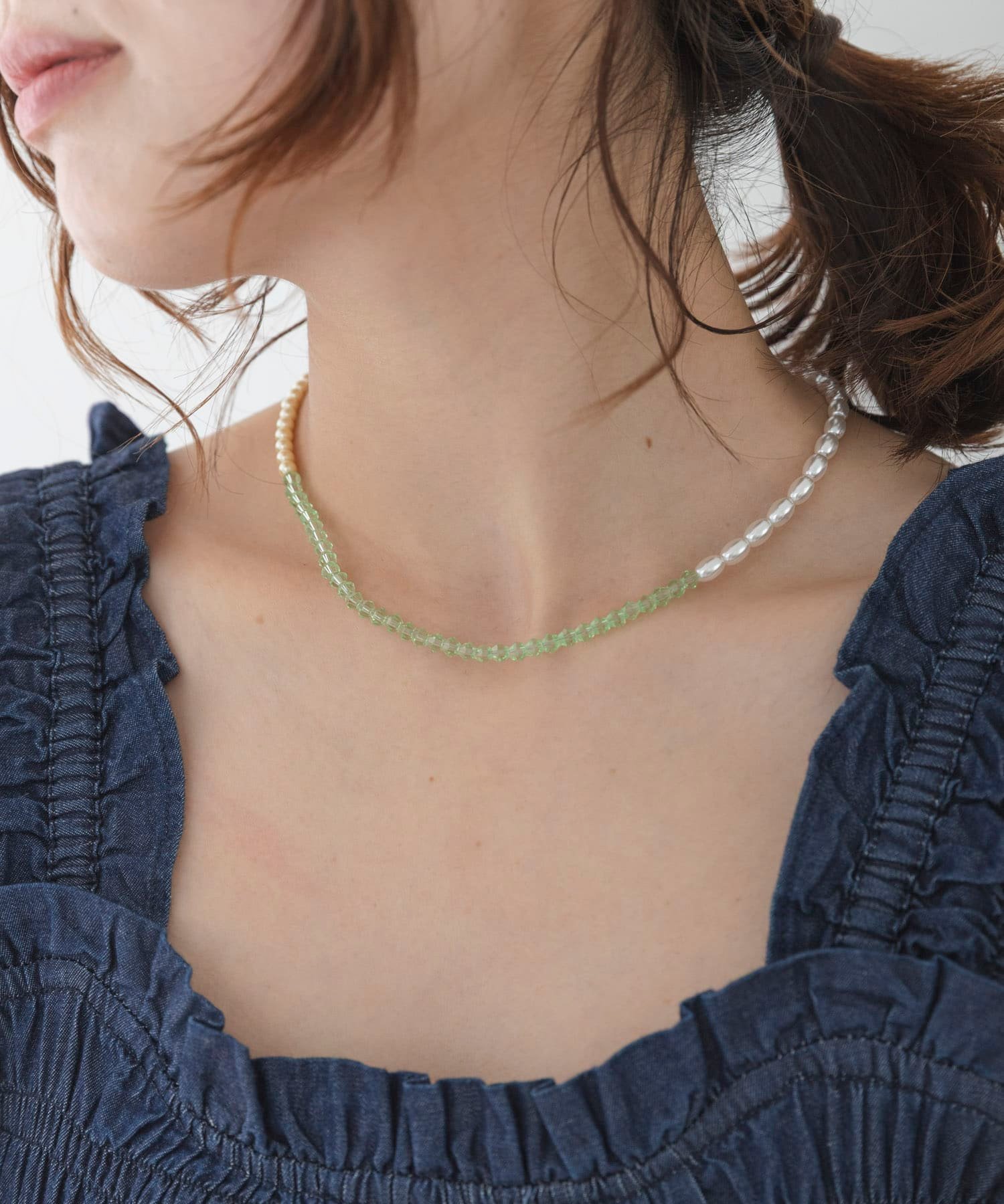 【SALE／20%OFF】Sonny Label パールミックスビーズネックレス サニーレーベル アクセサリー・腕時計 ネックレス グリーン