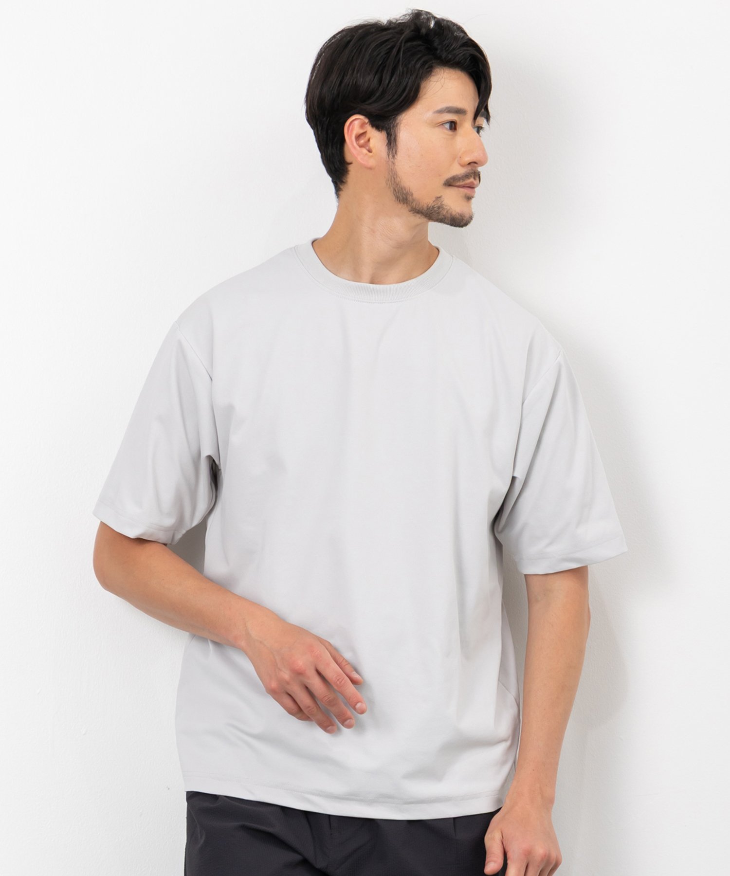 TIMBRE POSTE 接触冷感・UVカット マルチファンクションTシャツ パクシル トップス カットソー・Tシャツ グレー ホワイト ブラック